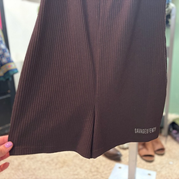 Savage X Fenty Chocolate Ribbed Romper - Picture 3 of 6